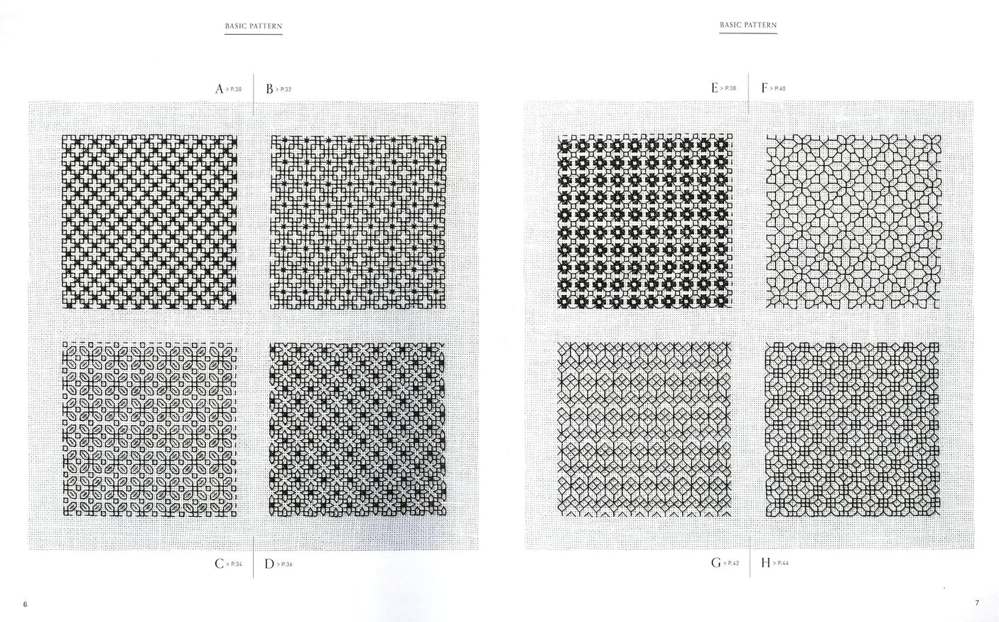 BLACK WORK: Beautiful geometric patterns drawn with one color of black thread A collection of patterns with detailed stitching instructions - Japanese Craft Book