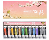 Holbein Artists'  Gouache "Opaque watercolor paint <Irodori> Japanese traditional color series 4 Seasons (Spring, Summer, Autumn, Winter) 15ml 12 colors set Made in Japan