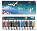 Holbein Artists'  Gouache "Opaque watercolor paint <Irodori> Japanese traditional color series 4 Seasons (Spring, Summer, Autumn, Winter) 15ml 12 colors set Made in Japan