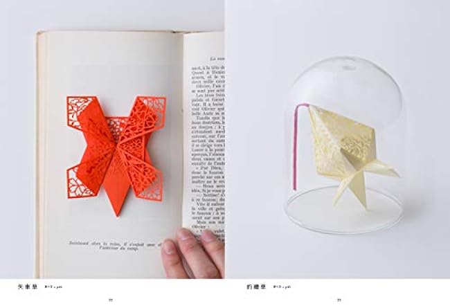 Flower pattern drawing of Naofumi Hama Origami Cutting picture - Japanese Craft Book