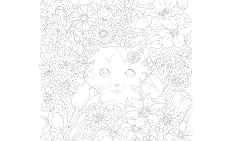 Small happiness found in everyday life - Coloring book - Days with cats and flowers Japanese Coloring Book