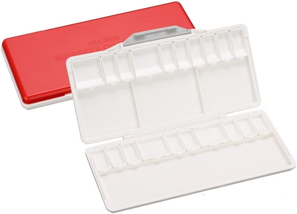 Holbein Watercolor Palette with Removable Compartments RP-24, 24-Well (Includes 26 Small and 4 Large Cups) 210191