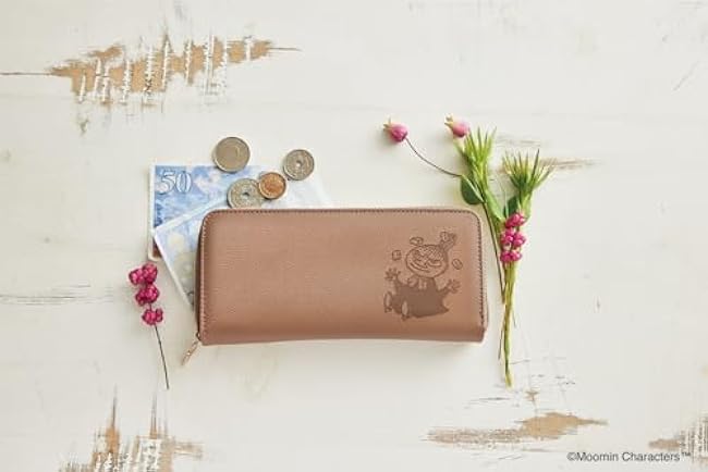 MOOMIN Large capacity bellows type long wallet that makes it easy to see cards BOOK ROSE BROWN (Variety)