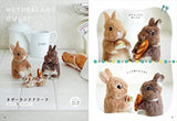 Wool felted tiny rabbits with a paper pattern to make the same shape! - Japanese Craft Book Chocolat Box Makiko Hata needle felt