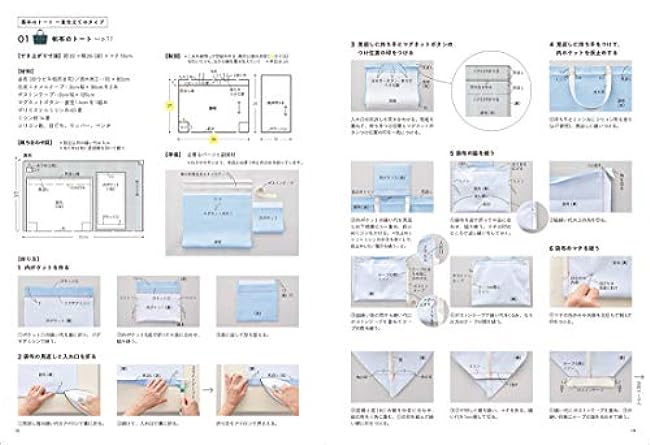 My tote bag: You can use it according to your favorite fabric, desired size, and occasion. Japanese Craft Book