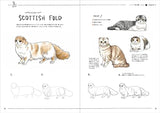 A dog and cat illustration practice book that anyone can draw cutely in 4 steps