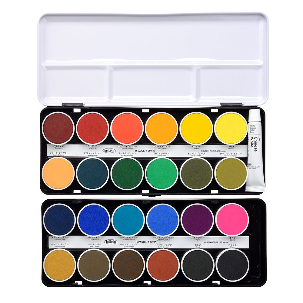 Holbein Solid Watercolor Paints (Cake Colors) C032 Opaque 24-Color Set 02032 Japan