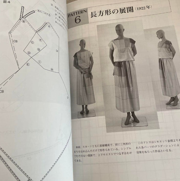 VIONNET Dress Patterns Book Life-size illustrations of the exhibited works - Japanese Craft Book