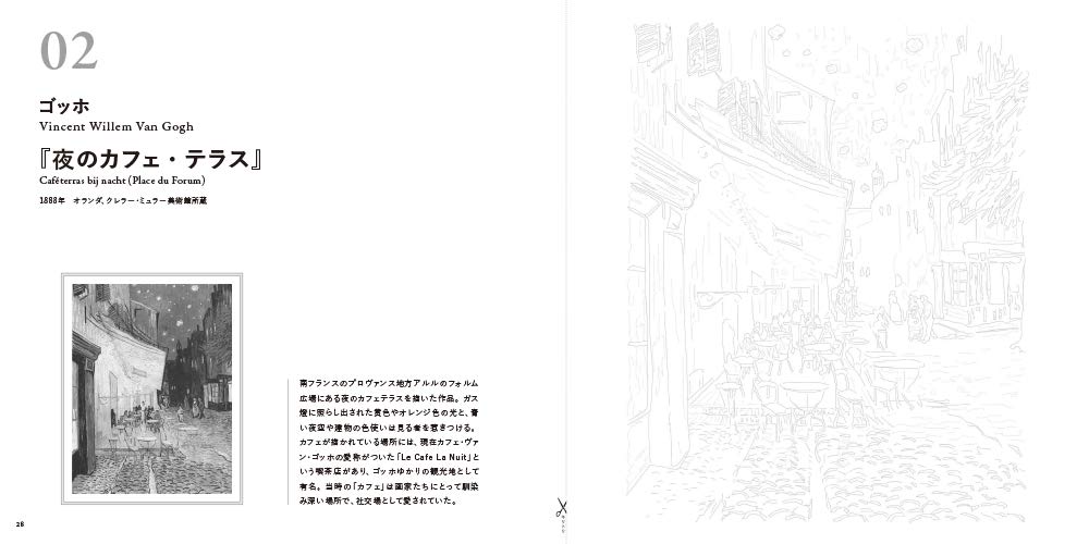 Art Coloring Book for Adults 6 World Famous Paintings Masters of Impressionism II Japanese Coloring Book