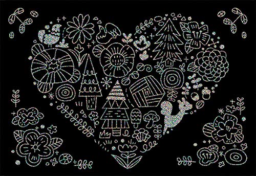 Adult scratch art that heals the heart Nordic Symphony mini Japanese Craft Book scratch art Chiharu Utsumi- Japanese Craft Book