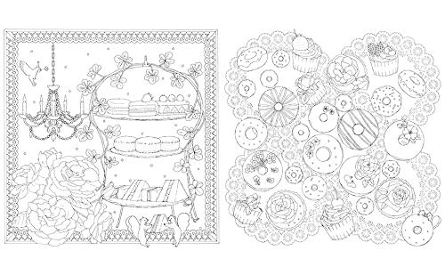 Tea Party in Secret Garden Coloring Book - Japanese Craft Book