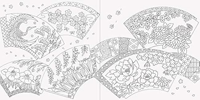 Japanese flower calendar and flower coloring book Japanese Coloring Book