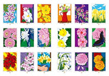 100 Puzzle Coloring Book 11 Vibrant Flowers (Art Therapy Series) - Japanese Craft Book