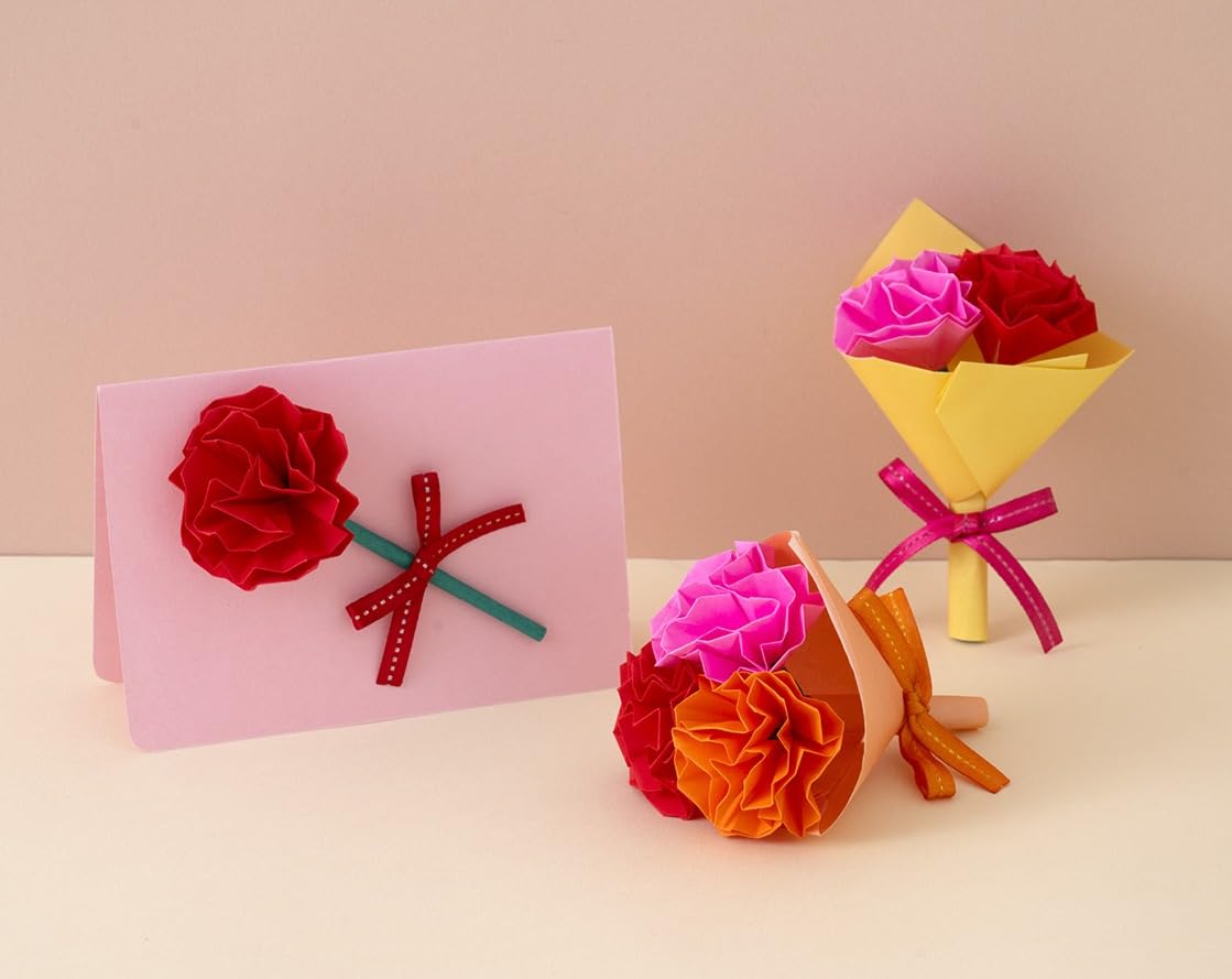 Easy to make 3D flowers by folding and cutting: Origami flower decorations Japanese Craft Book