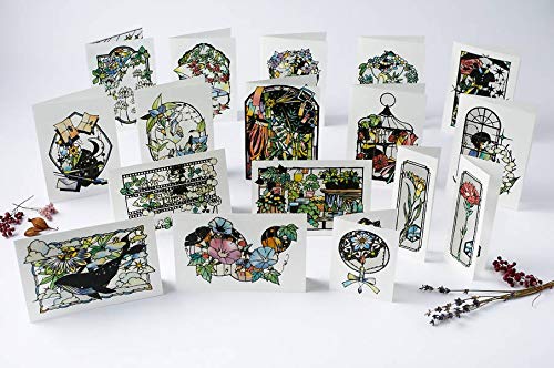 33 beautiful stained glass greeting cards that can be cut out and given as gifts Japanese Craft Book