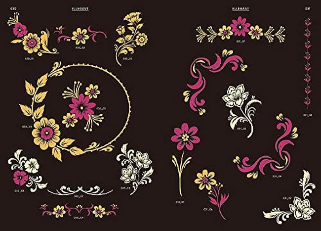 Gorgeous flower illustration material collection