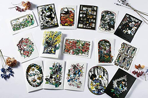 33 beautiful stained glass greeting cards that can be cut out and given as gifts Japanese Craft Book