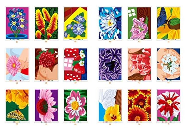 100 Puzzle Coloring Book 11 Vibrant Flowers (Art Therapy Series) - Japanese Craft Book