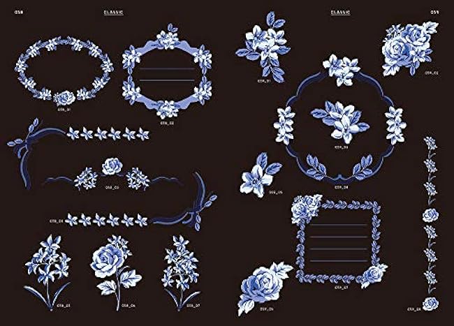 Gorgeous flower illustration material collection