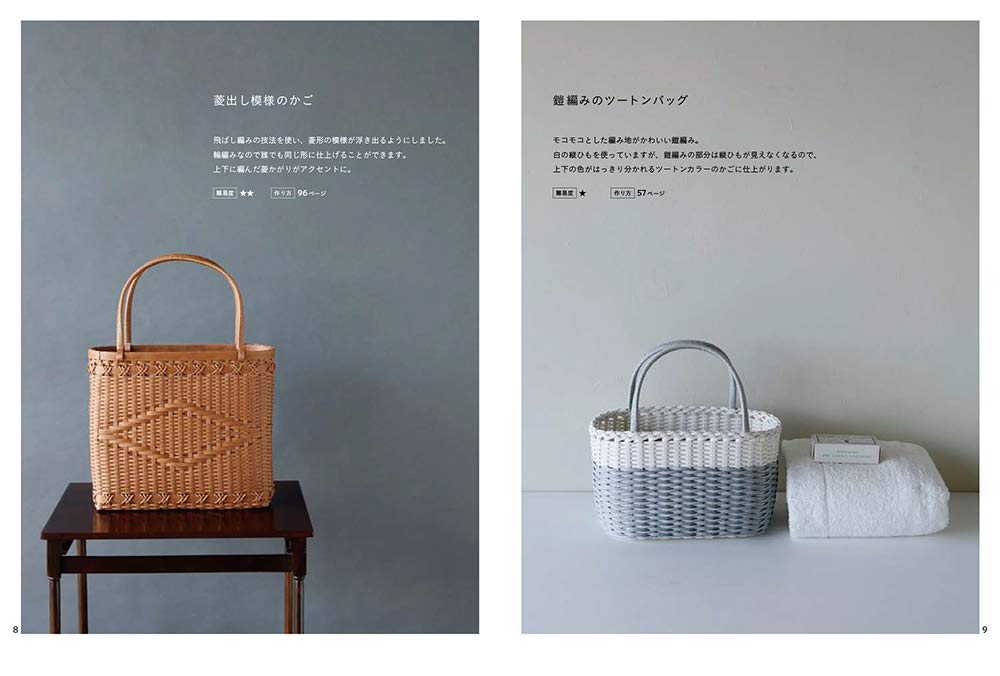 A basket with a knitting response made from paper bands - Japanese Craft Book