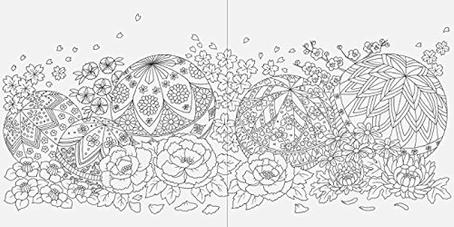 Spring/Summer/Autumn/Winter Japanese Coloring Book Japanese Coloring Book