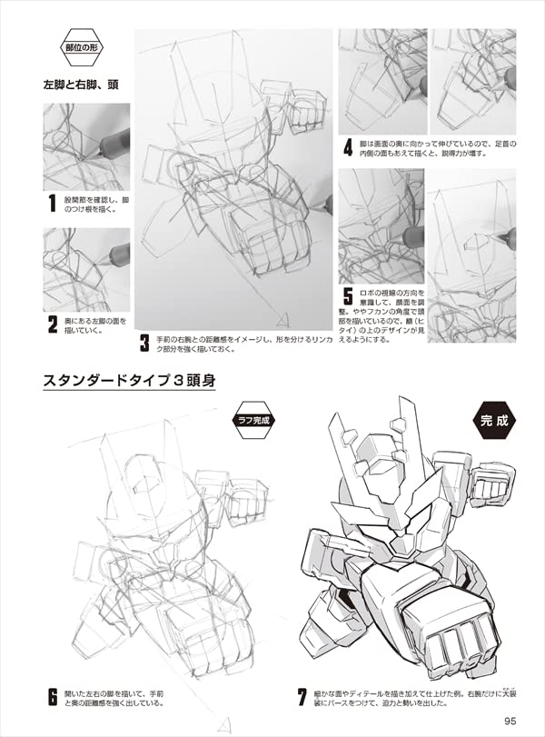 How to draw deformed robots: 3 types of cool and cute mini characters are the basics! Japanese Craft Book