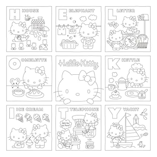 Nostalgic Sanrio character coloring book Japanese Coloring Book