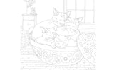 Small happiness found in everyday life - Coloring book - Days with cats and flowers Japanese Coloring Book