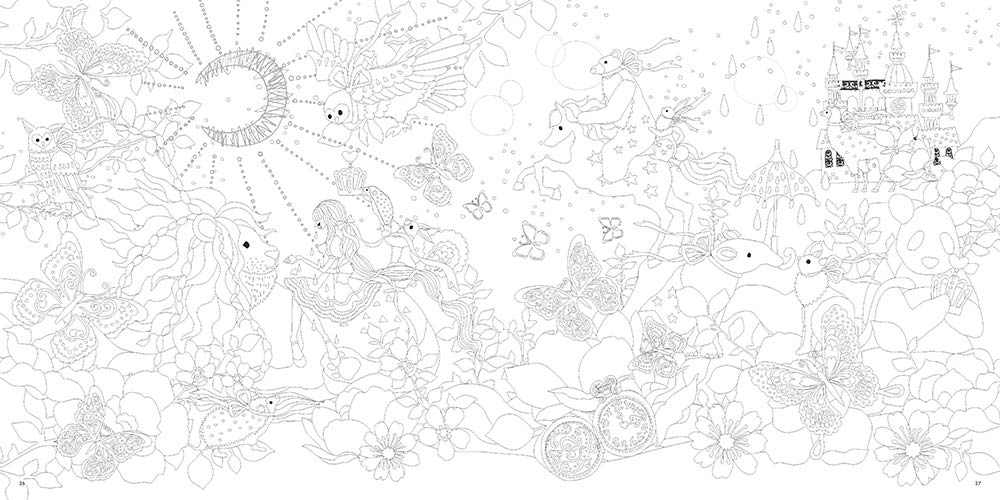 Cute coloring book for adults Horaguchikayo's flowers and animals' paradise Japanese Coloring Book