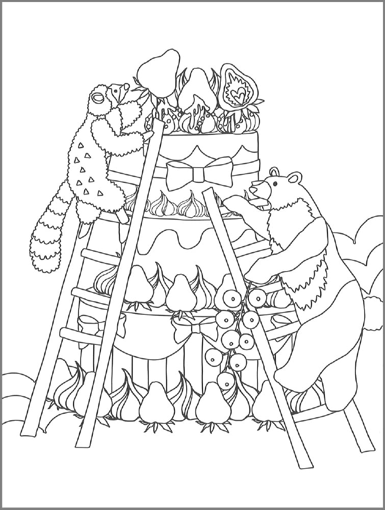 Coloring pages for adults that quickly improve the autonomic nervous system - Cute animals Japanese Coloring Book