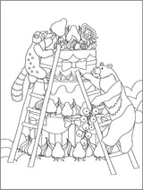 Coloring pages for adults that quickly improve the autonomic nervous system - Cute animals Japanese Coloring Book