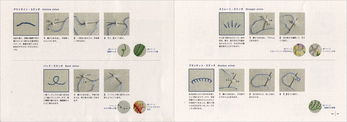 Ayako Otsuka's flower embroidery Japanese Craft Book