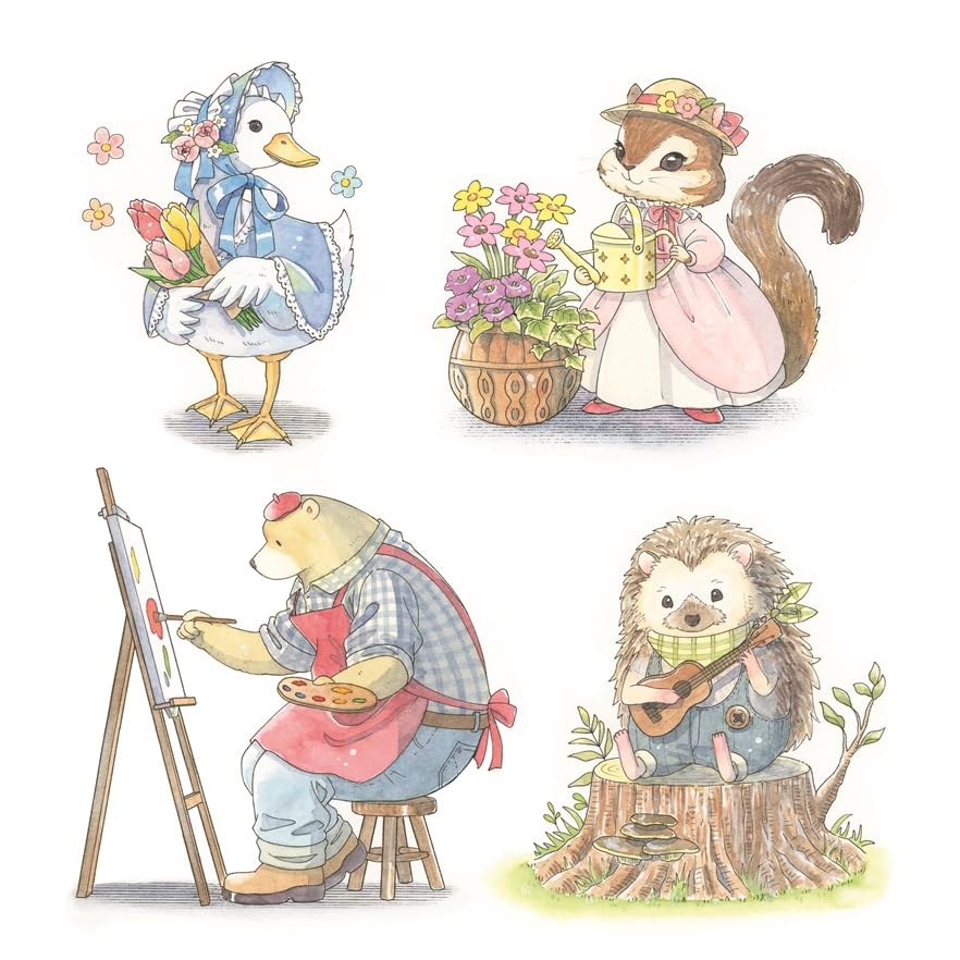 A Story-Weaving Coloring Book: A Forest Diary Journey with Little Twins - Japanese Coloring Book