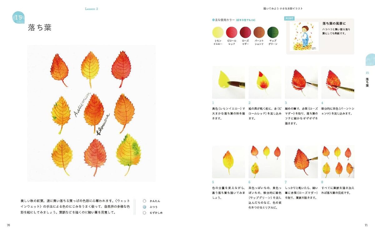 Picture book author Egashira Michiko's first small watercolor illustrations - Japanese Craft Books