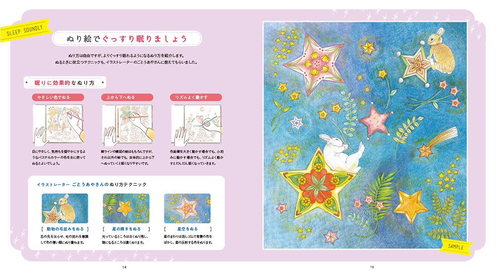 Mysterious Coloring Book That Gives You a Good Night's Sleep Starry Night by Nao Tomono - Japanese Craft Book