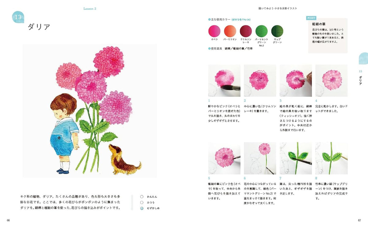 Picture book author Egashira Michiko's first small watercolor illustrations - Japanese Craft Books