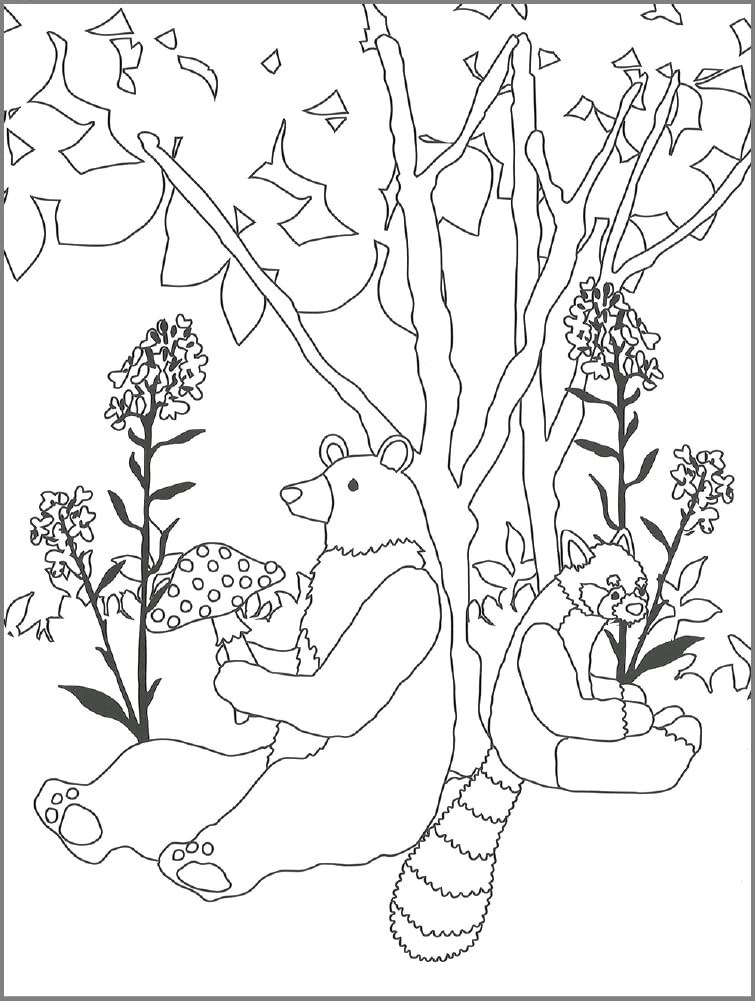 Coloring pages for adults that quickly improve the autonomic nervous system - Cute animals Japanese Coloring Book