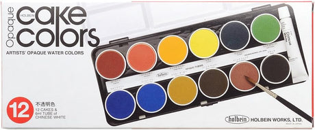 Holbein Solid Watercolor Paint Cake Color Opaque 12 Color Set 6ml - Japan