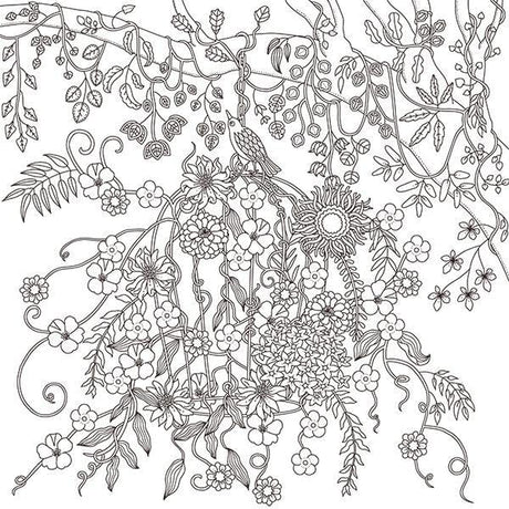 Relaxing coloring book for adults - Mysterious world of flowers and animals Coloring book Naoko Maeda - Japanese Craft Book