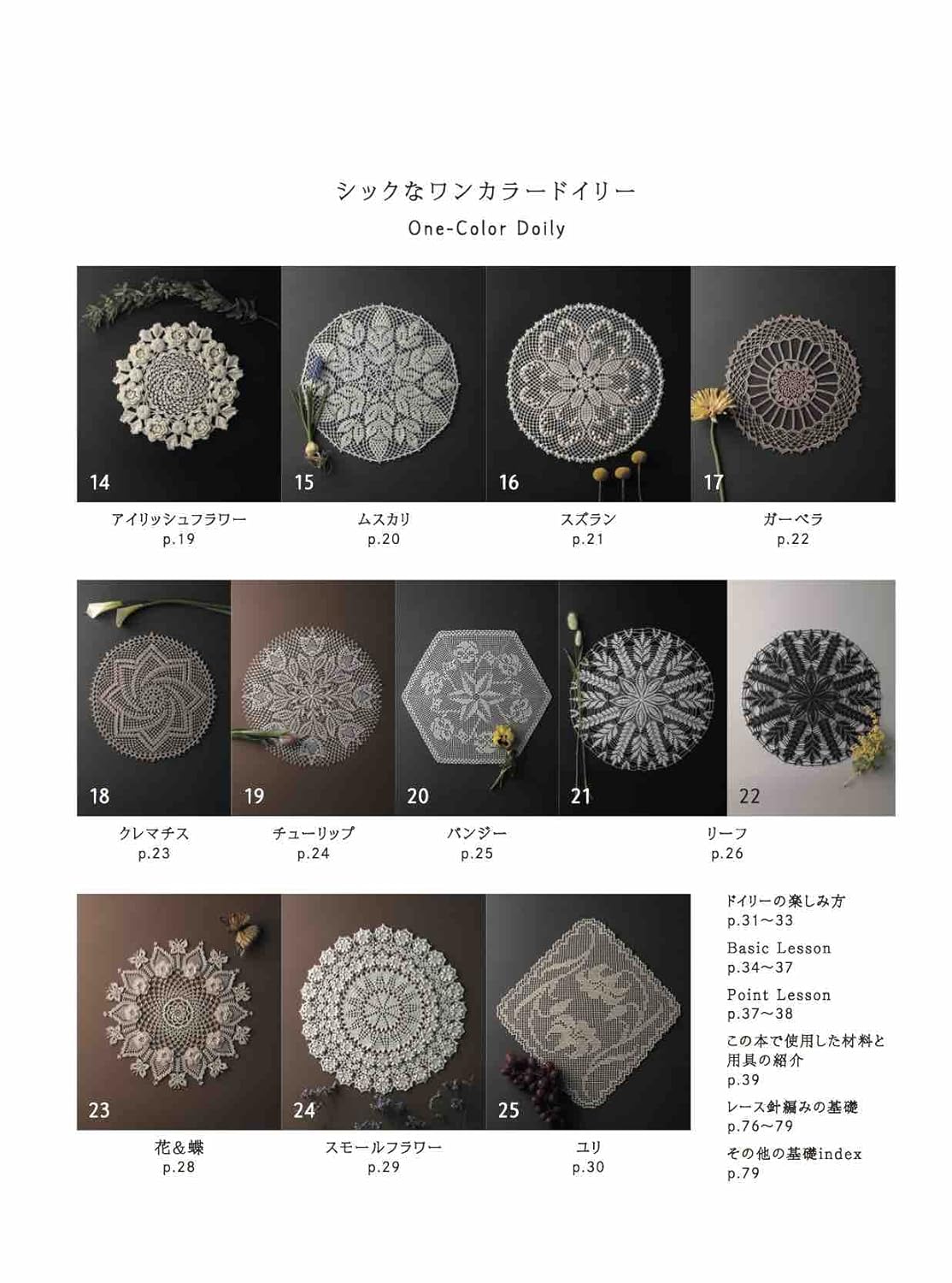 Beautiful handicraft flower lace doily - Japanese Craft Book