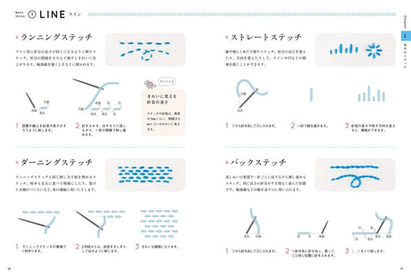 The basics of embroidery - even first-timers can do it well embroidery stitch - Japanese Craft Book