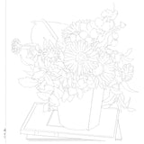 Adult sketch coloring book - Colorful flower bouquet - Flower gift of happiness that conveys your feelings - Japanese Coloring Book