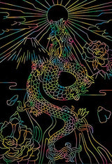 Soothing Adult Scratch Art Lucky Dragon Mini Japanese Craft Book scratch art Niko Aihara Hirotaka Uchiyama - Japanese Craft Book