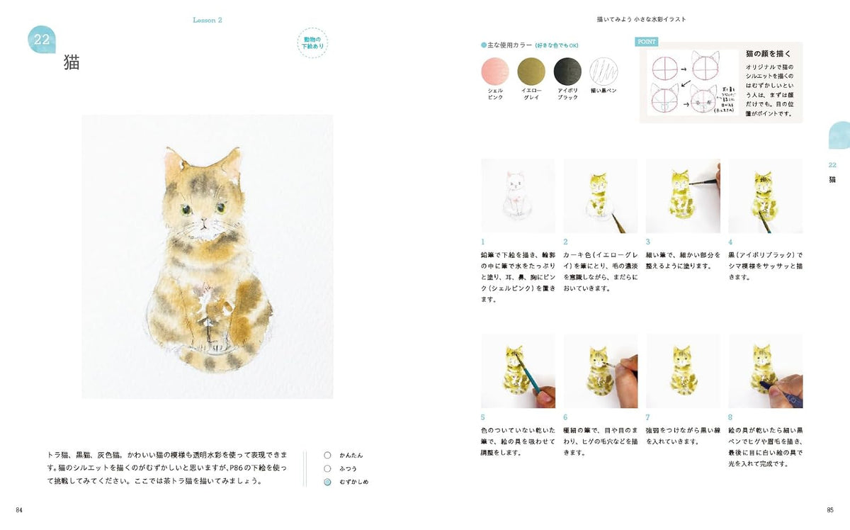 Picture book author Egashira Michiko's first small watercolor illustrations - Japanese Craft Books