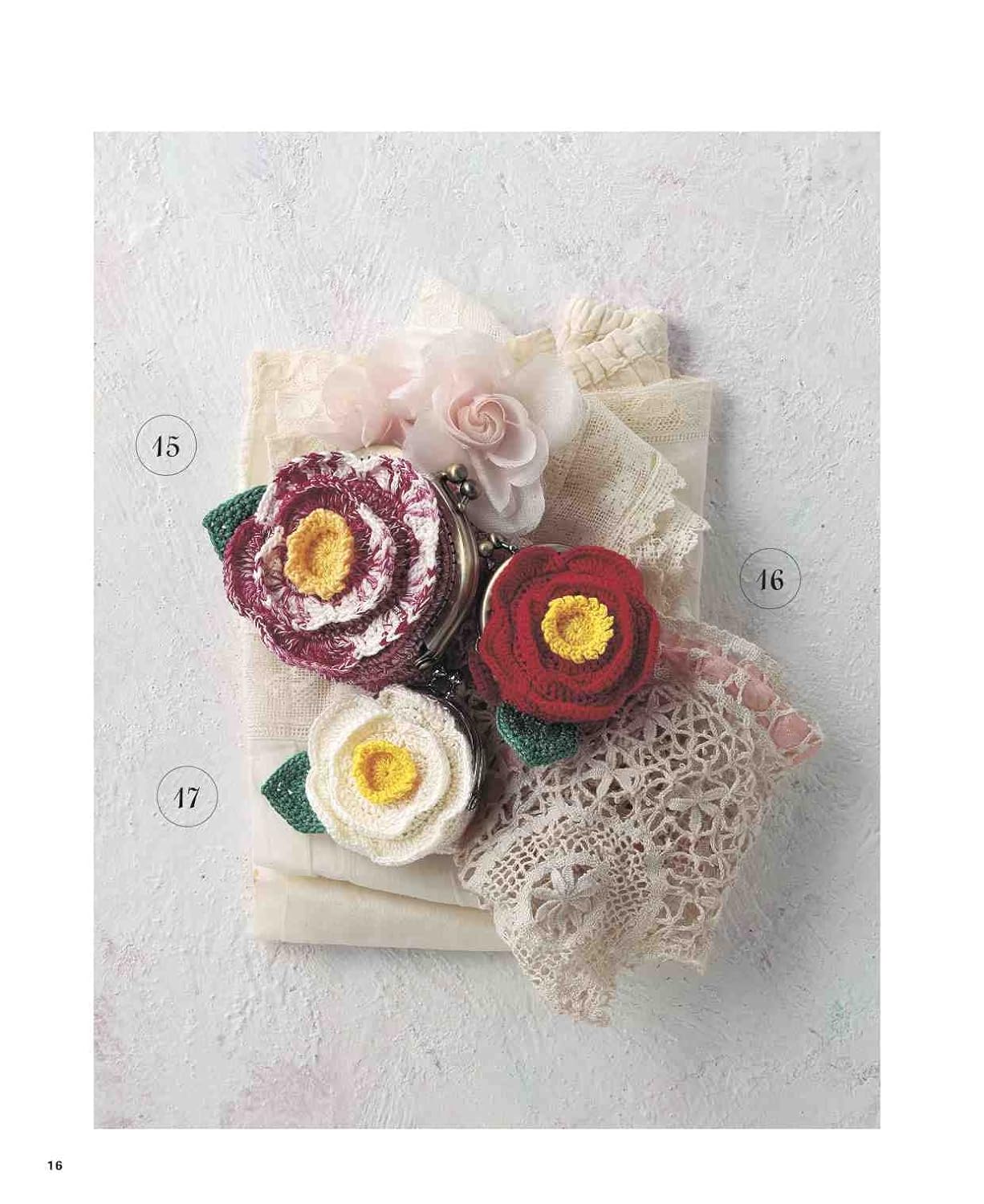 Crochet Adult Cute Flower Pouch - Japanese Craft Book