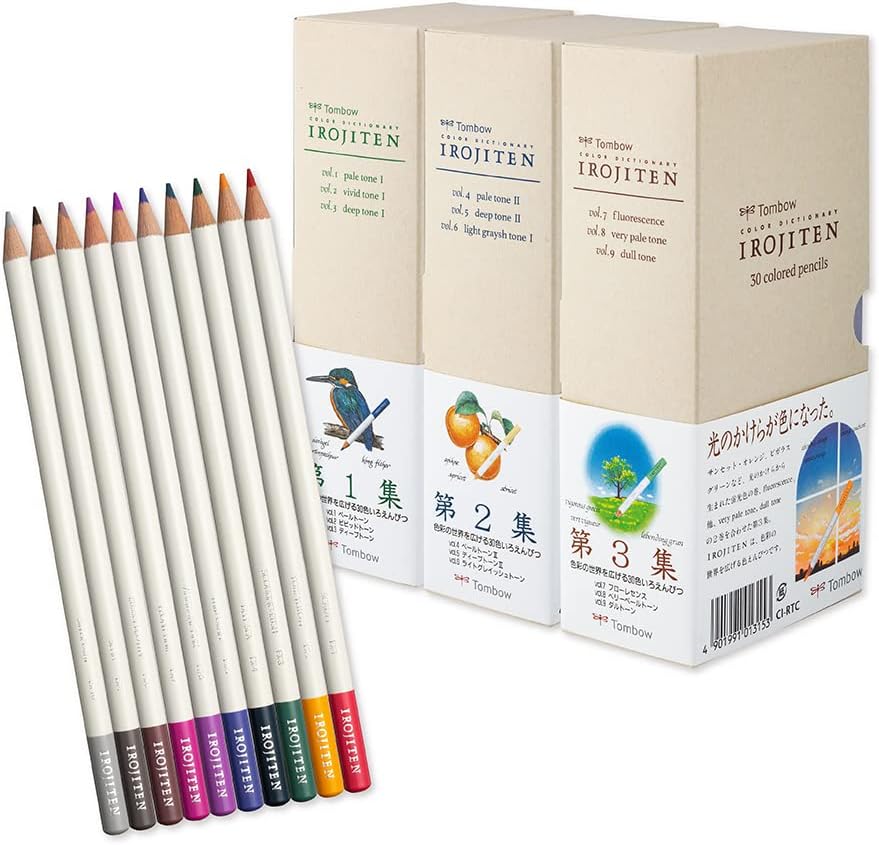 Tombow Color Dictionary, IROJITEN  100 Colored Pencils set, High-Quality Japanese Stationary - Japan Coloring book