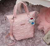 HELLO KITTY Ribbon 3way Quilted BAG BOOK Cute Pink