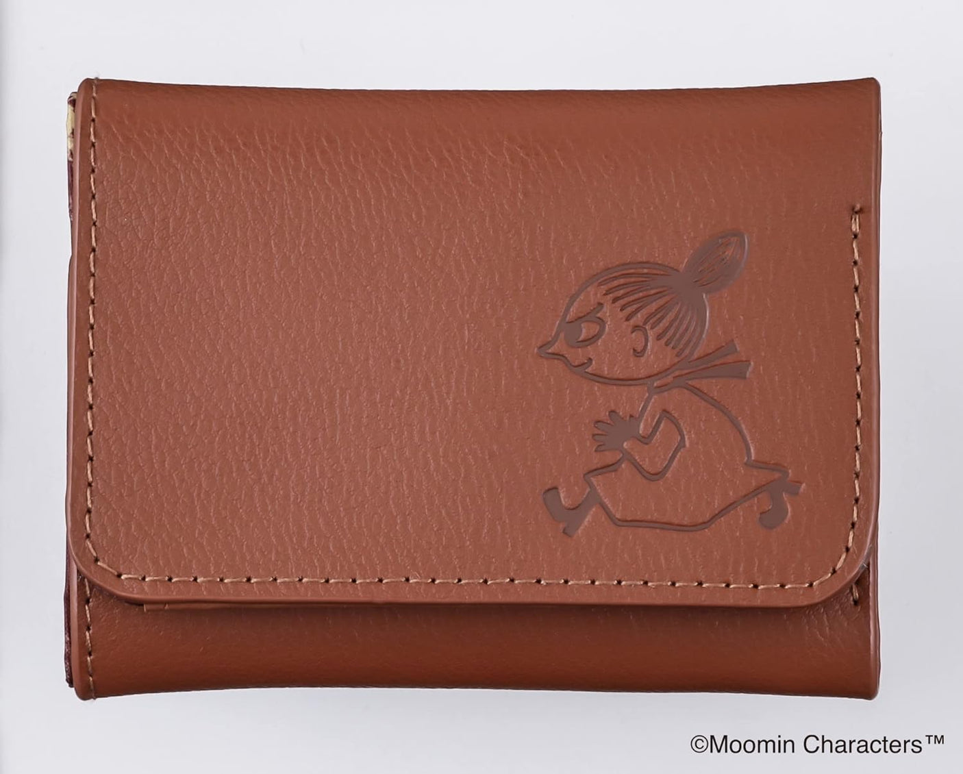 MOOMIN Cowhide tri-fold compact wallet BOOK RICH BROWN (Variety)