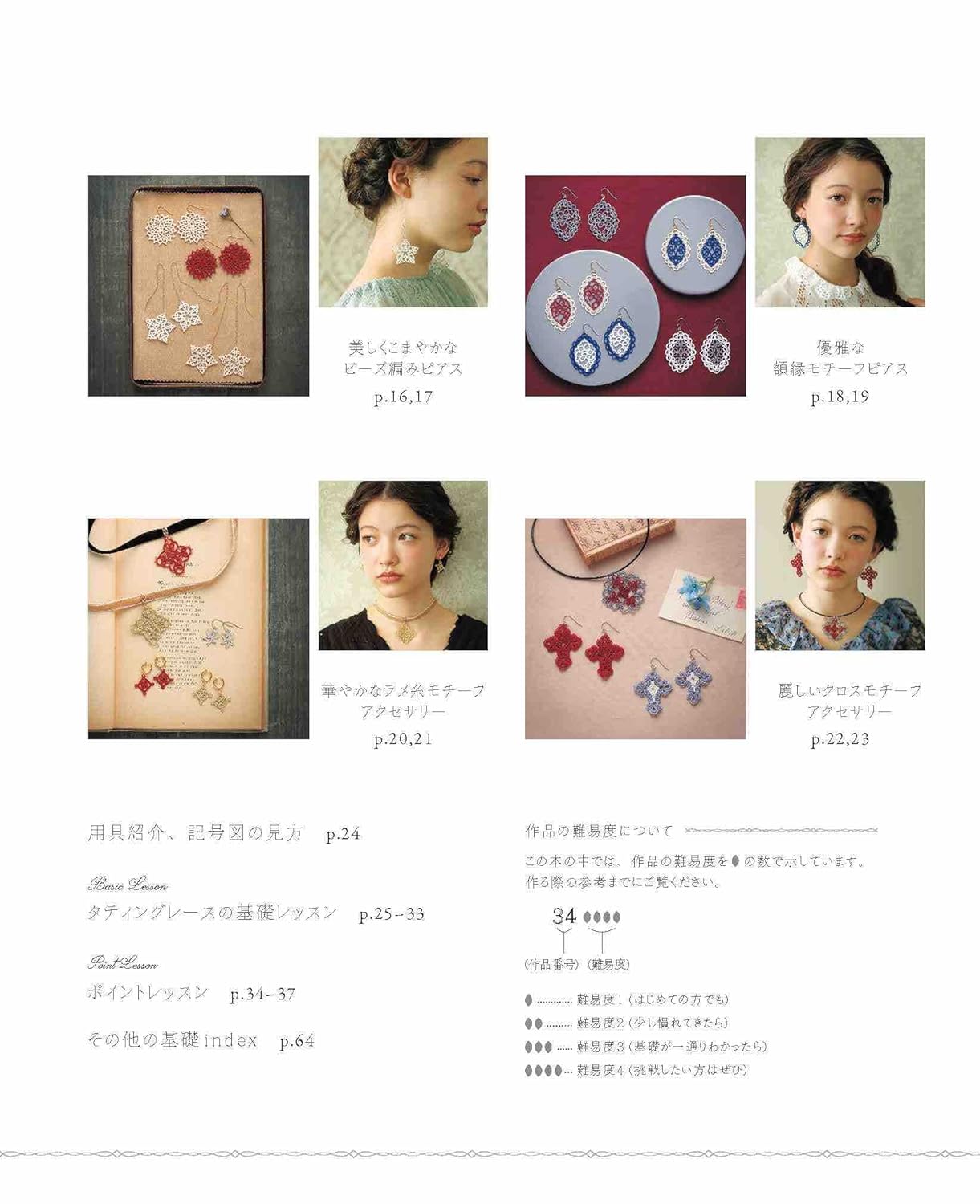 Tatting lace classical accessory Hiroko Nakano - Japanese Craft Book