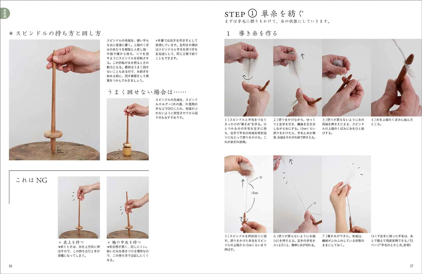 Basic yarn spinning: Spinning wool by spinning the spindle Japanese Craft Book